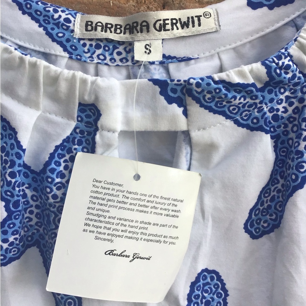 NWT Barbara Gerwit Blue Starfish Dress small - Picture 2 of 3